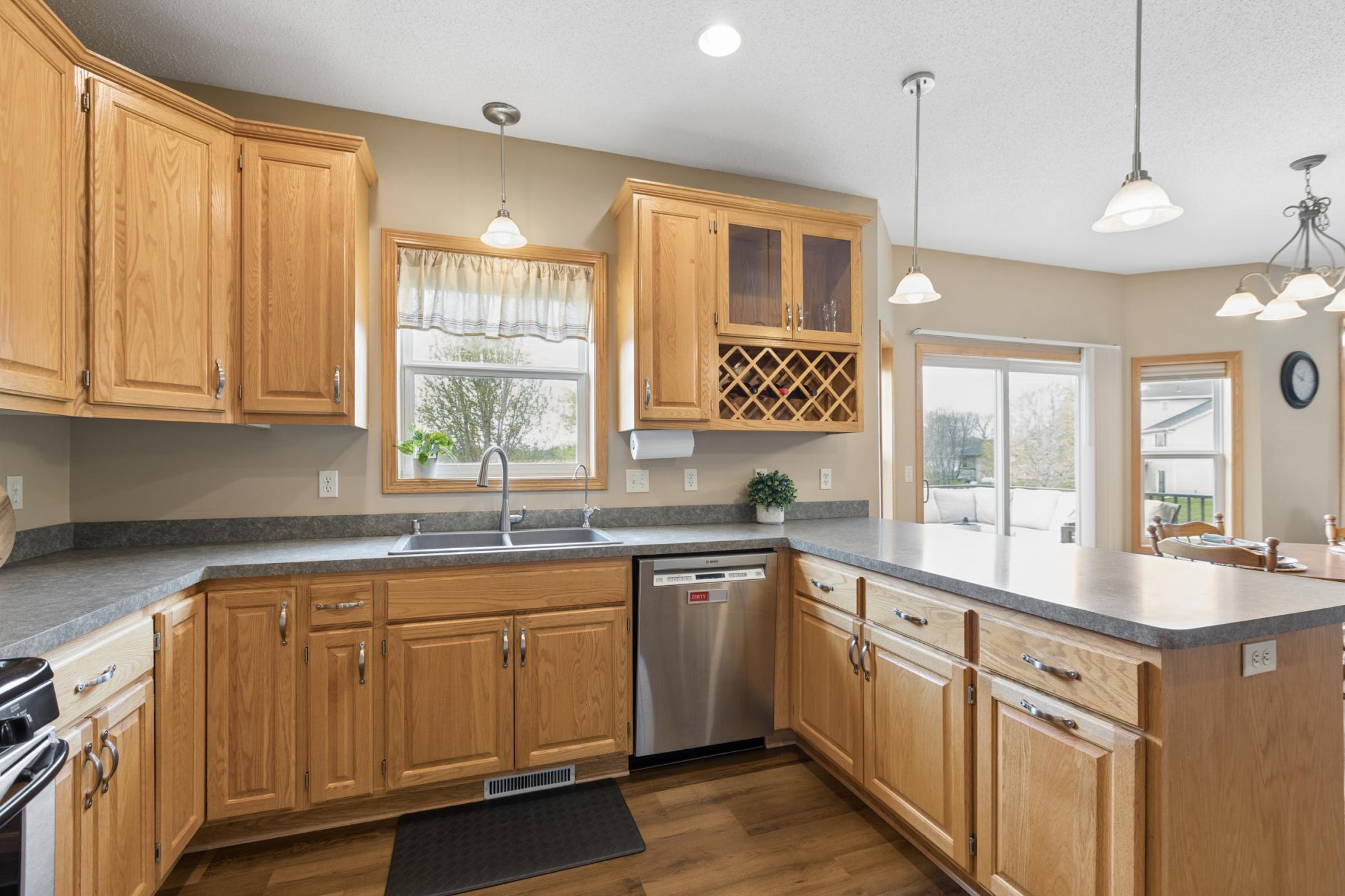 Lots of countertop space and natural light.