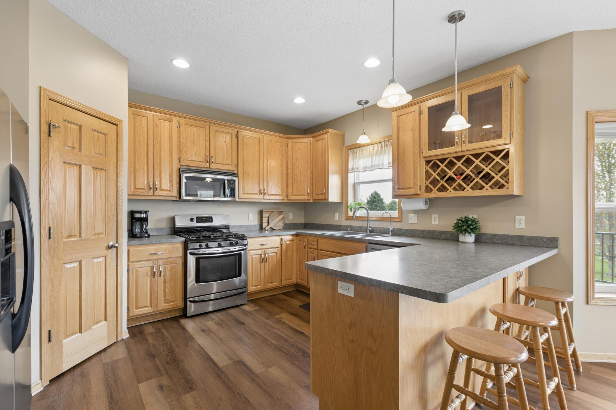 Kitchen has 42" cabinets