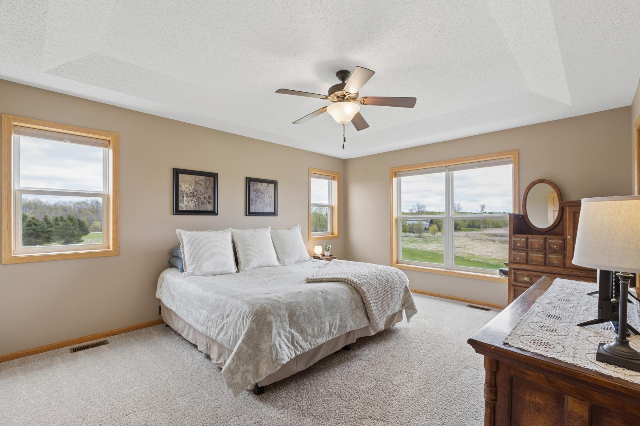 Primary bedroom suite has breathtaking views