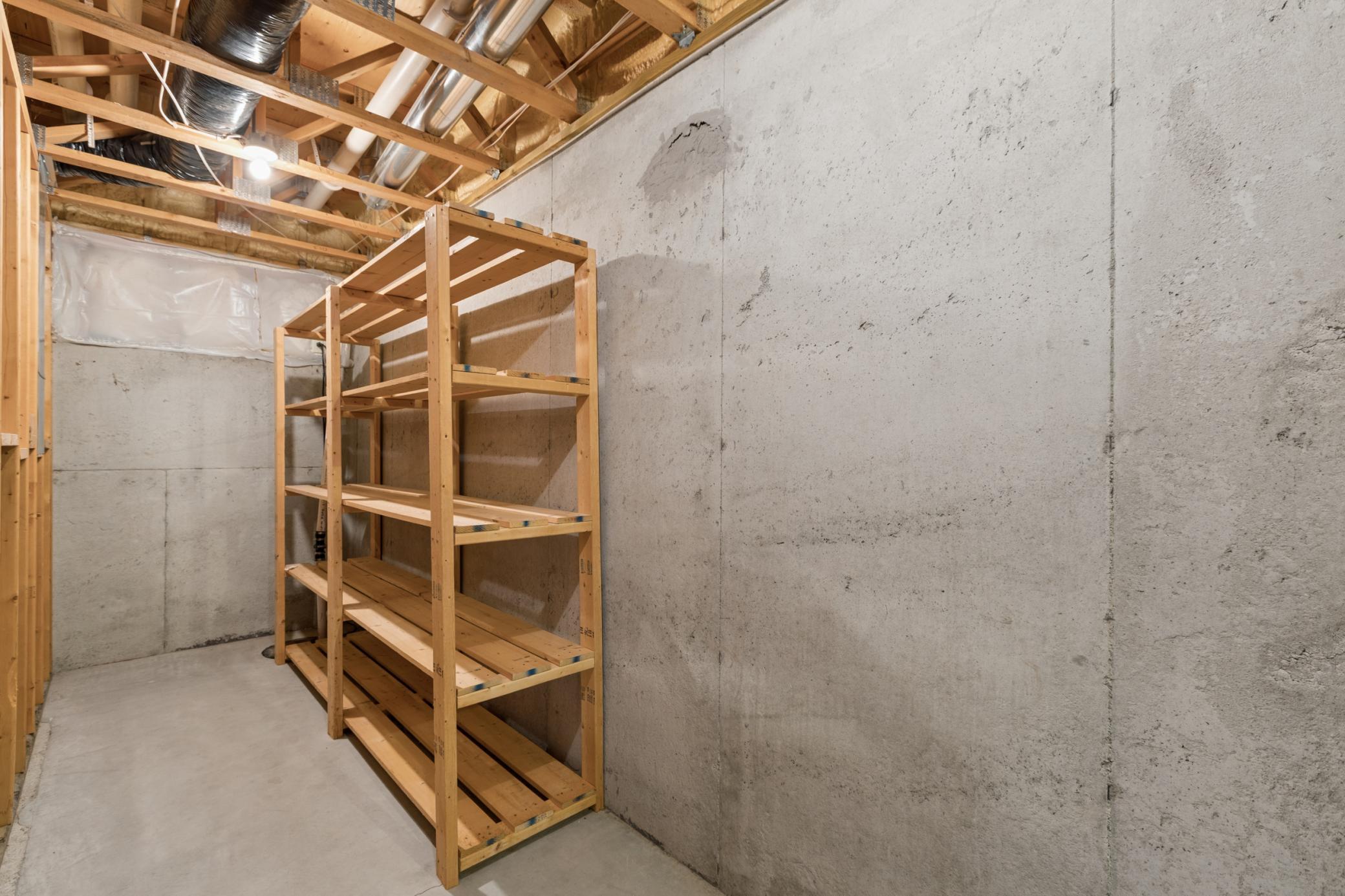 Lower level storage room