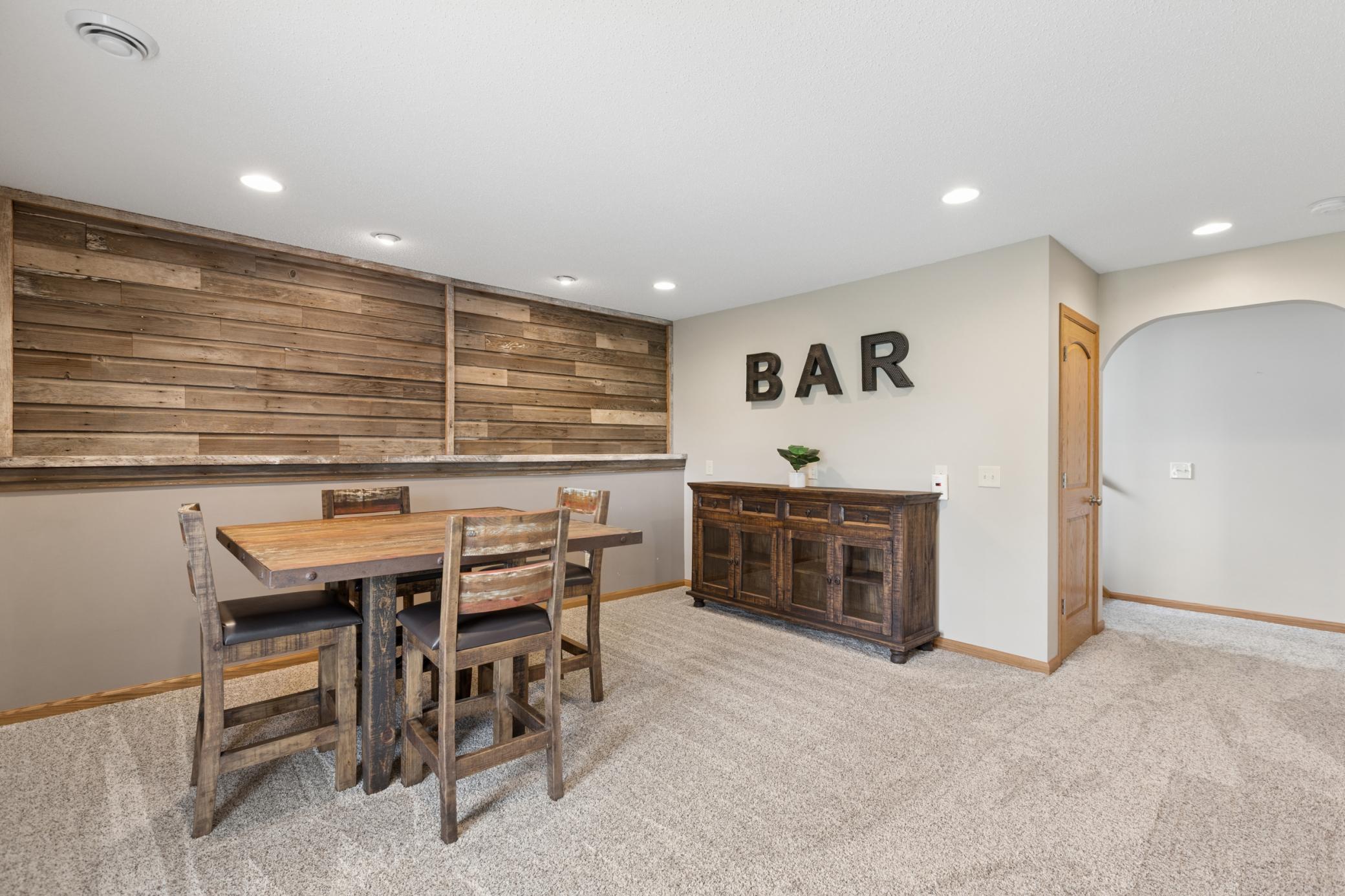 Lower level is spacious and set up for entertaining