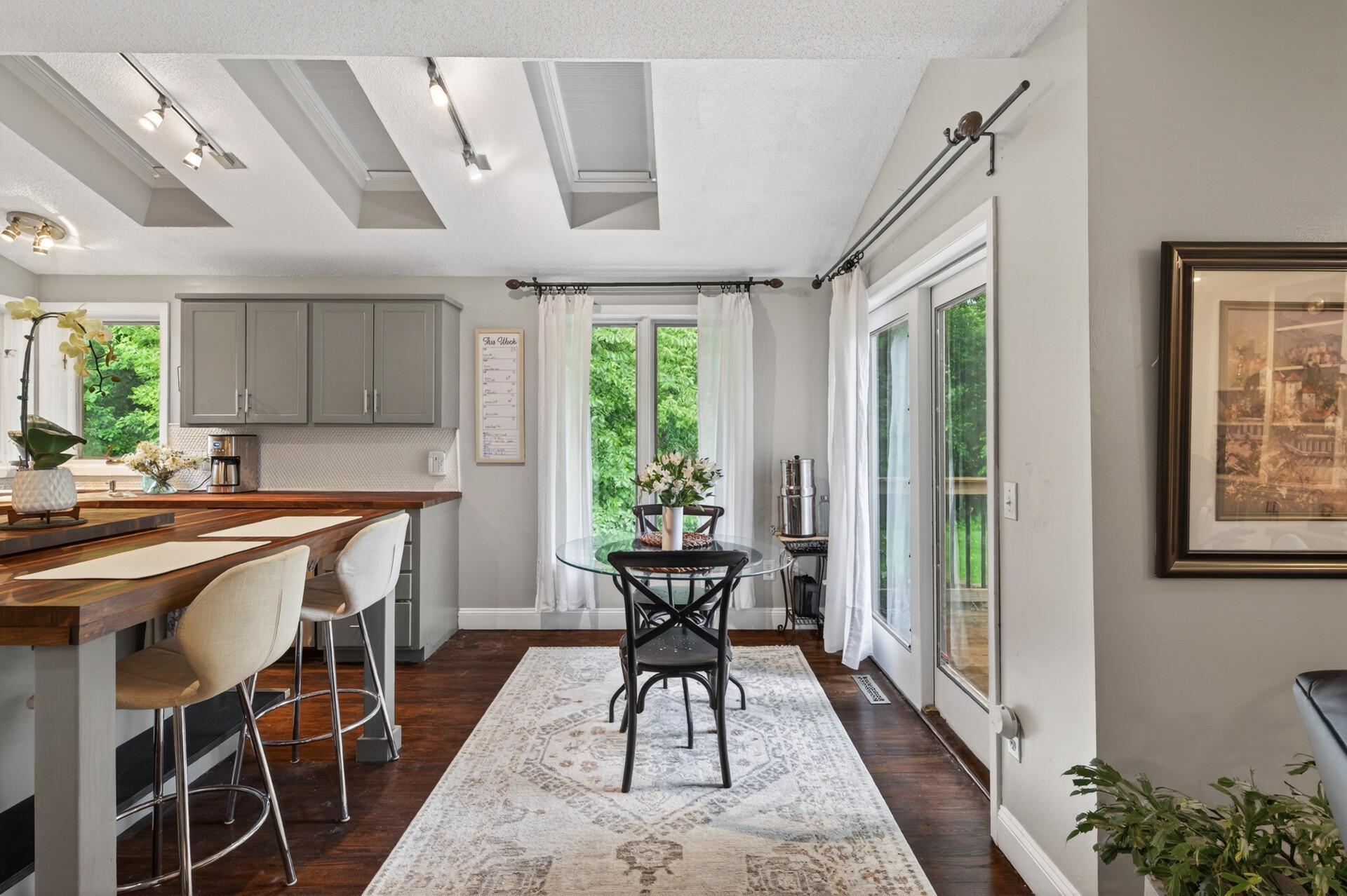 Informal dining area, and note the deck that walkout out from the kitchen!