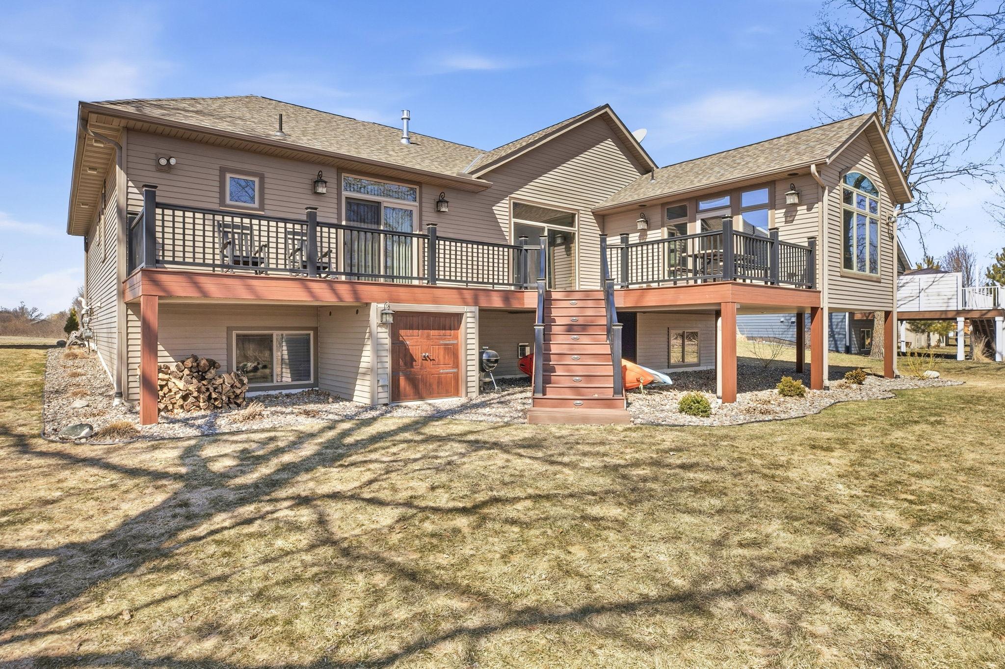Another view of the stunning backyard deck with additional storage area.
