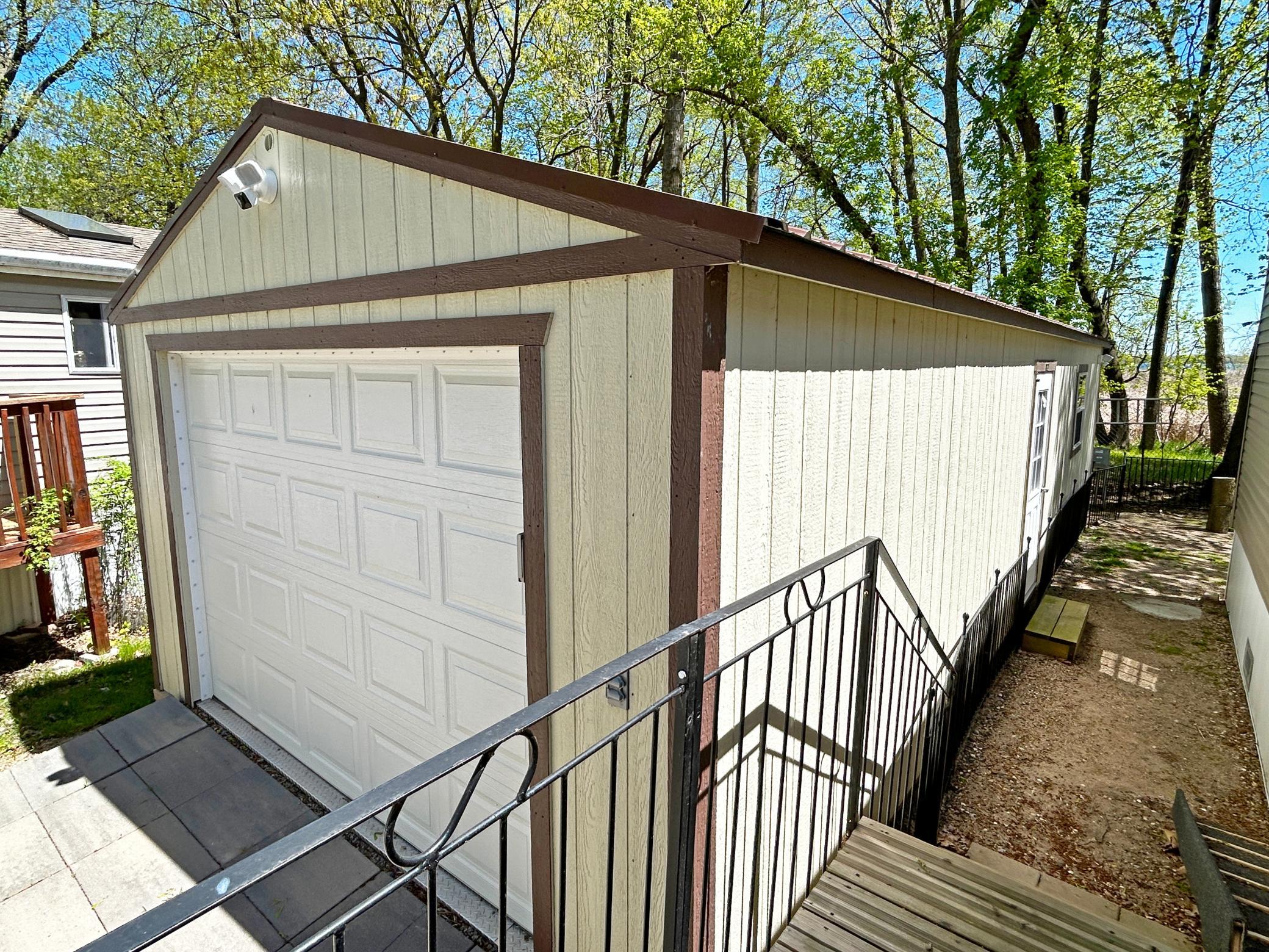 This 14' X 36' garage was recently constructed with a nice paver entry.