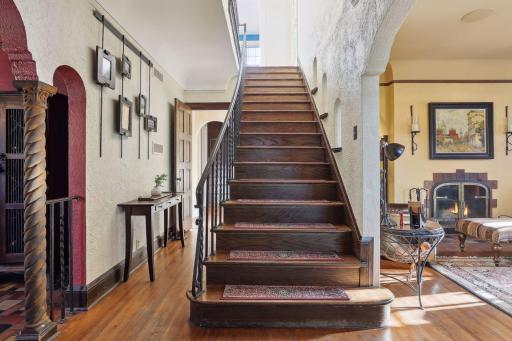 Dramatic staircase for the best entrances.