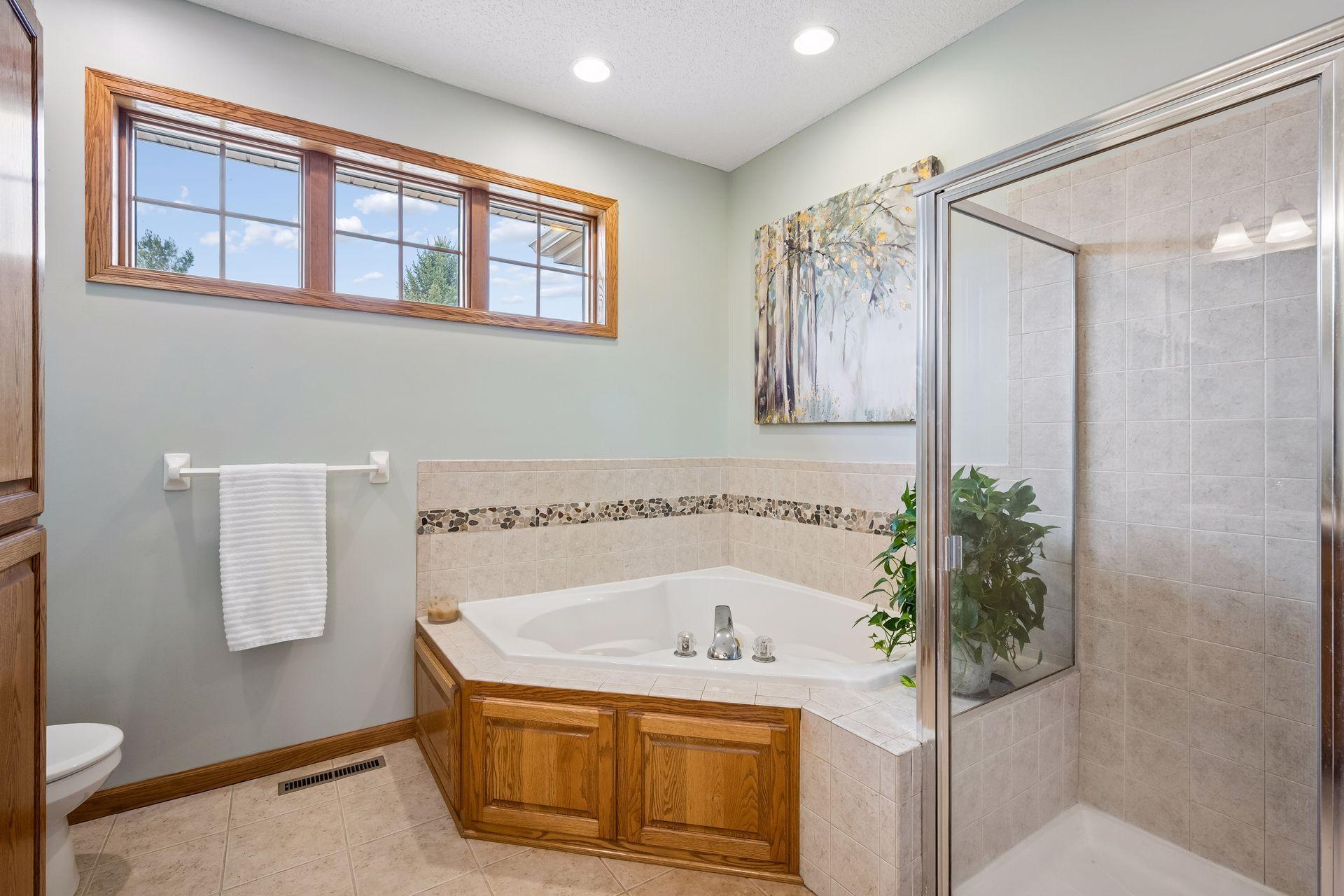 Separate tub & shower