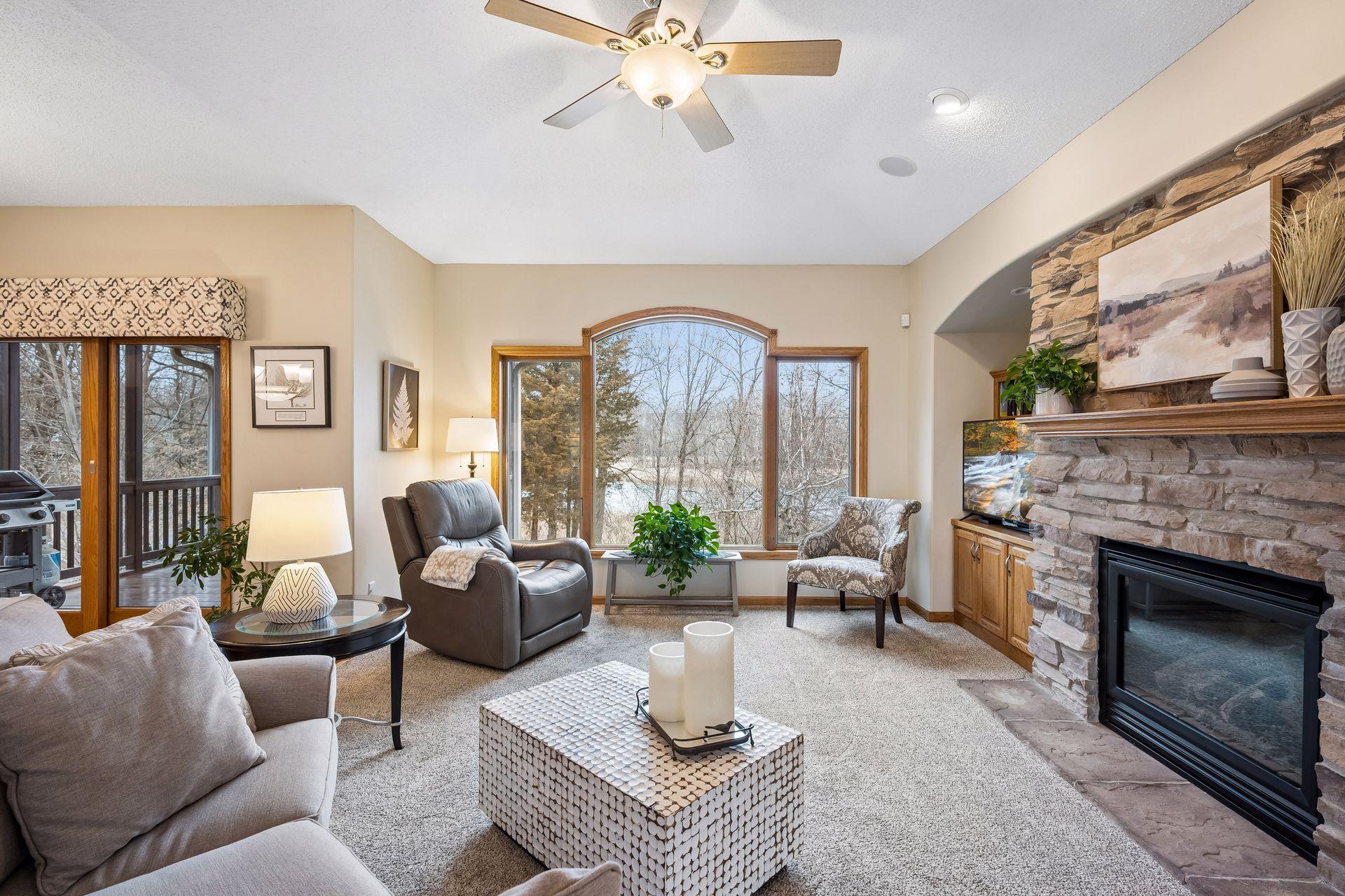 Large windows bring in lots of natural light