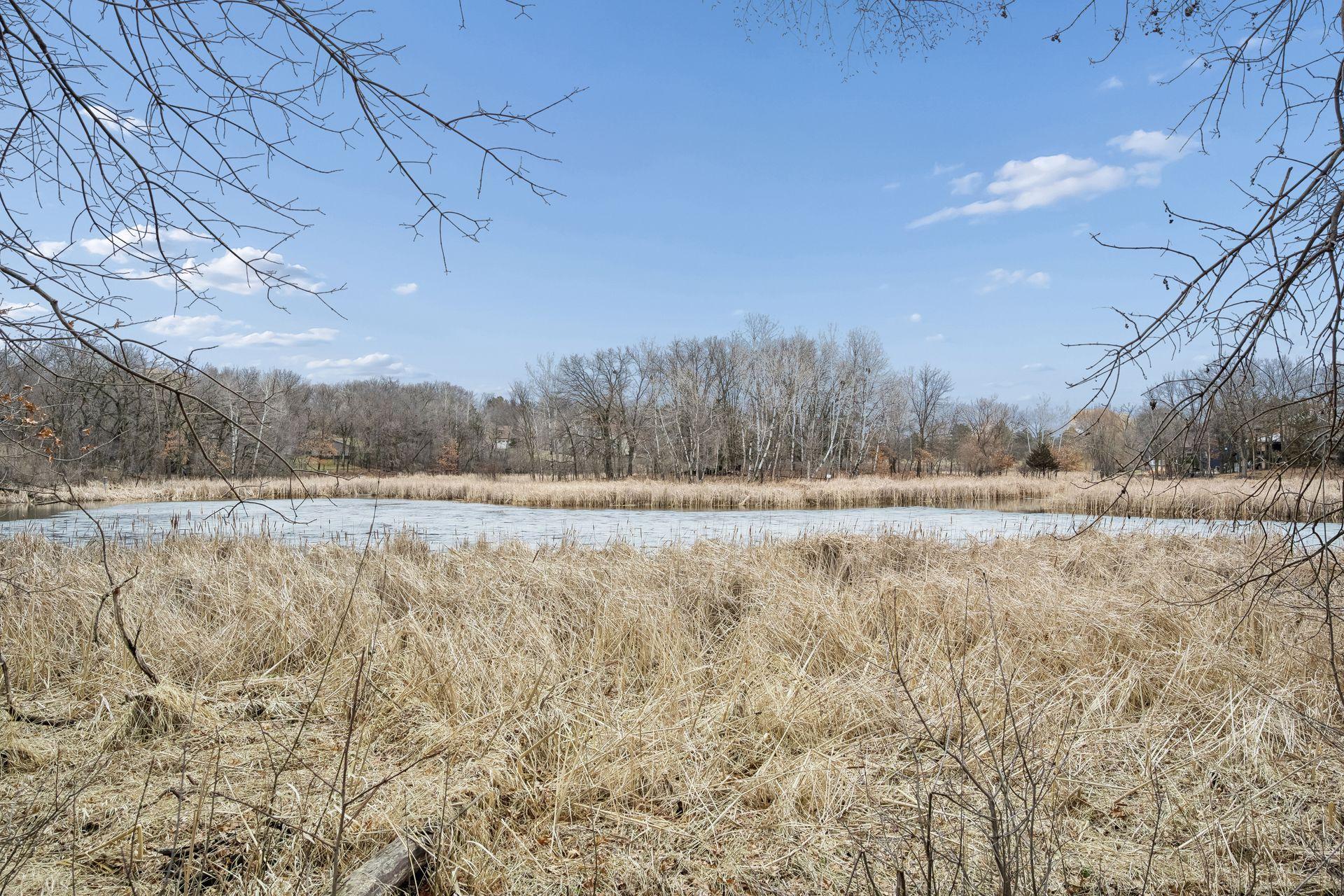 Lot backs up to a pond