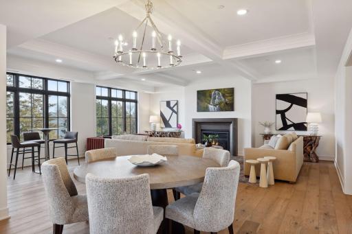 Open floor plan provides easy flow between living, dining, and kitchen areas