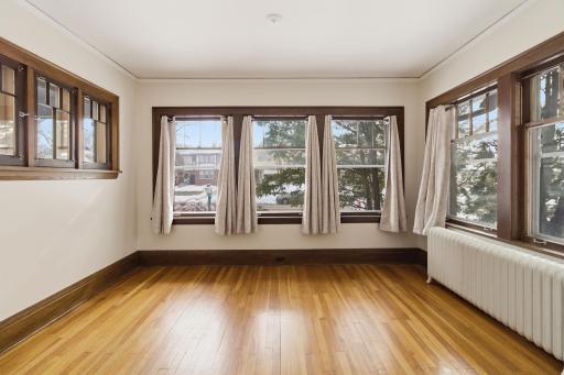 Bright and inviting front living room filled with natural light