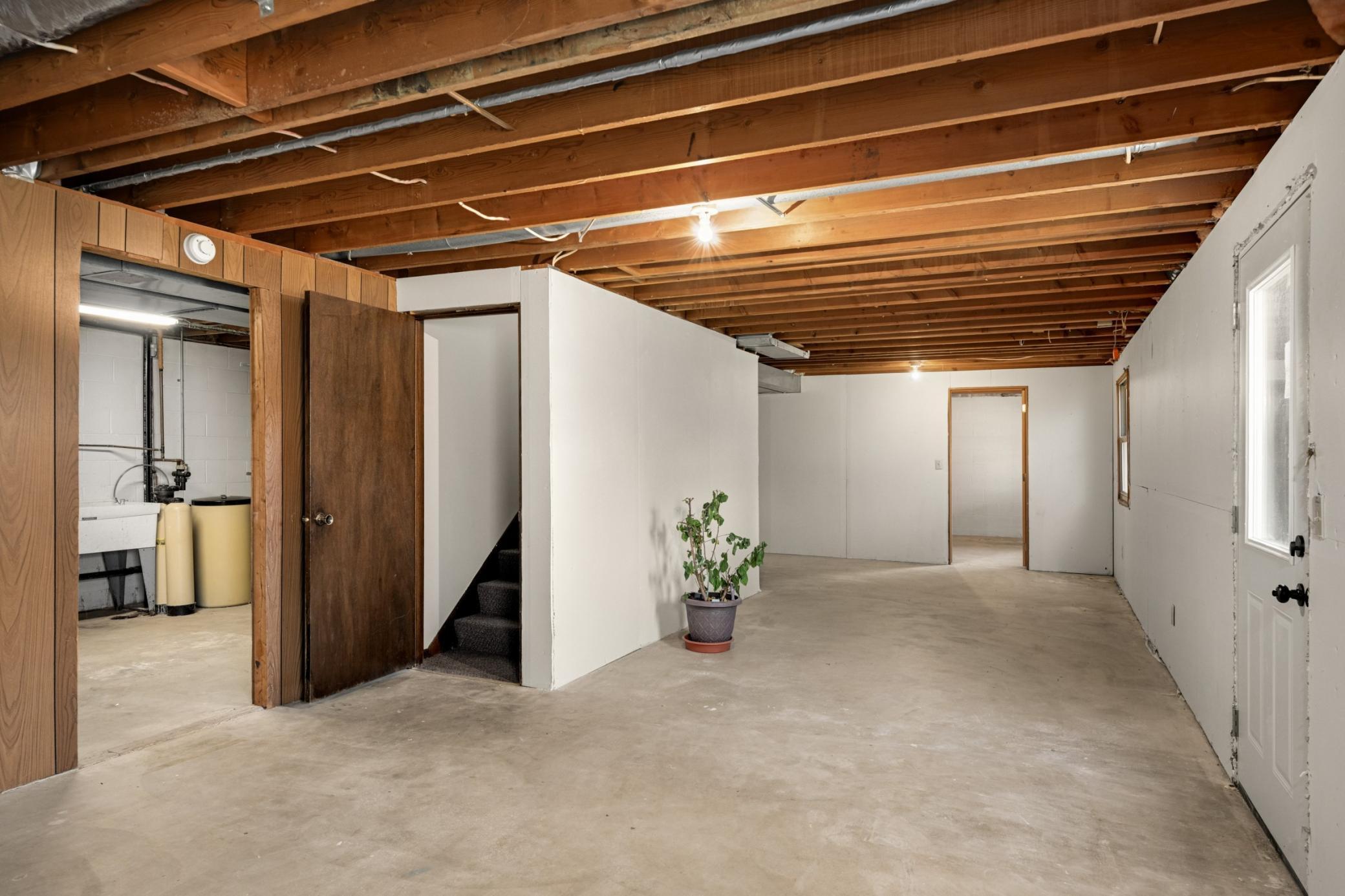 Unfinished lower level Family Room