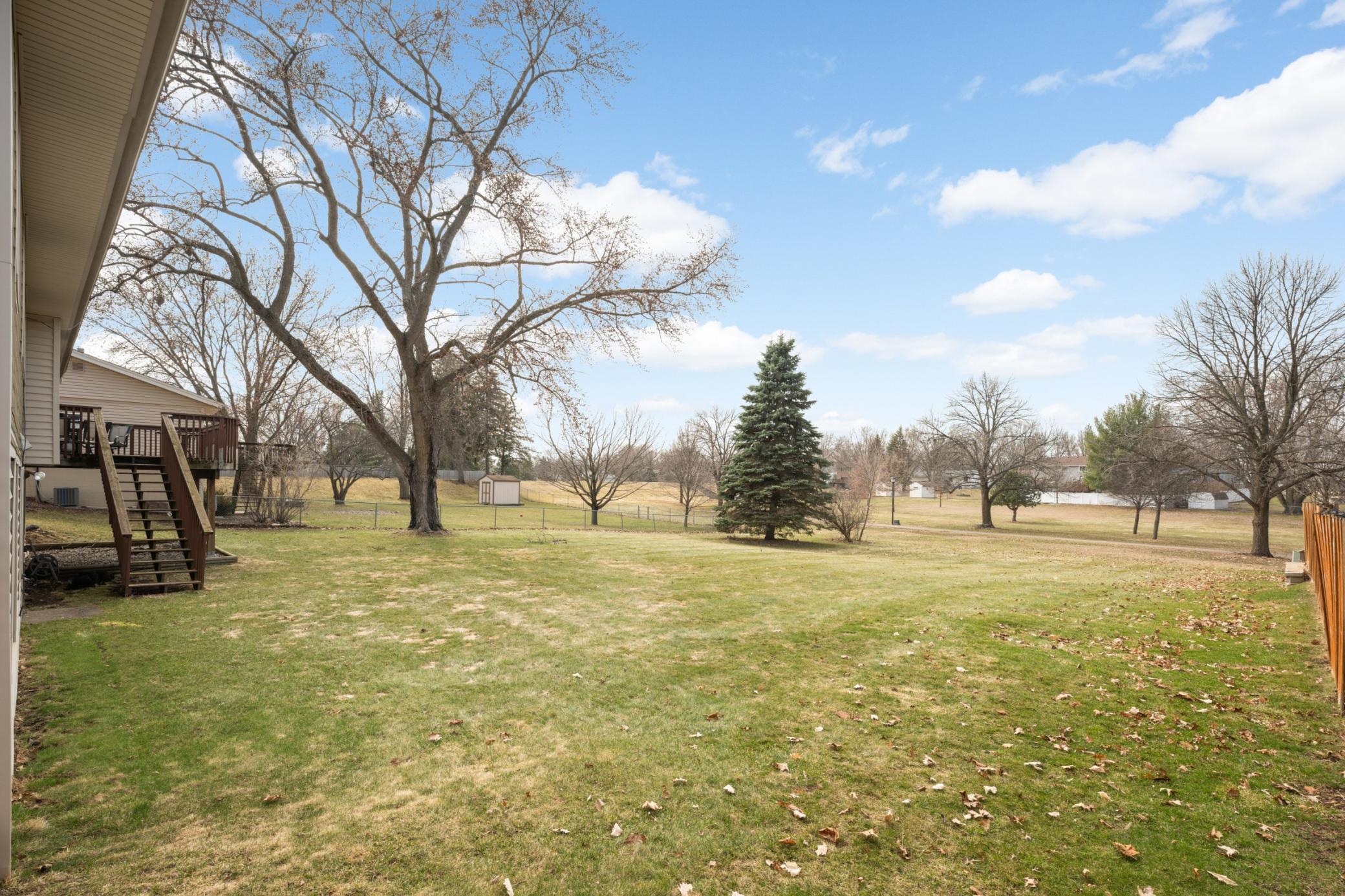 Large flat back yard