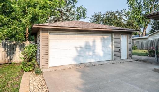 Oversized detached garage with service door