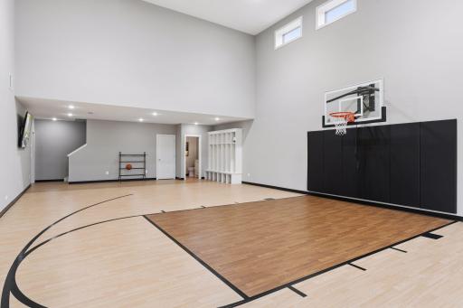Indoor sport court - Lower level - 19.5 foot high ceiling