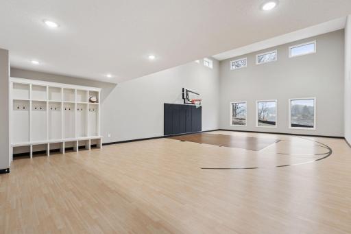 Indoor sport court - Lower level - 19.5 foot high ceiling
