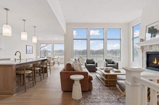Living room - Large windows overlooking the Mississippi River