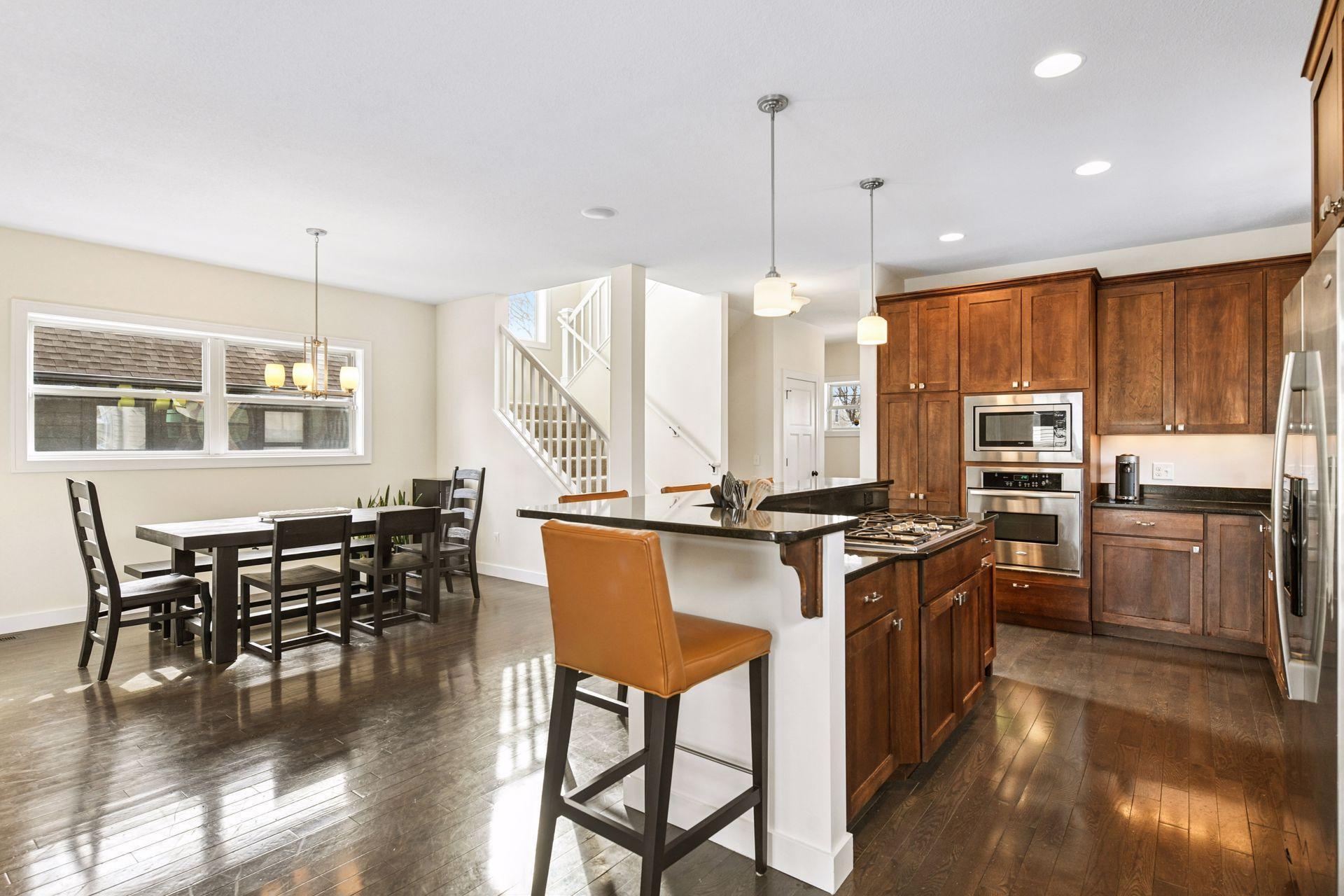 Stainless appliances and granite counters