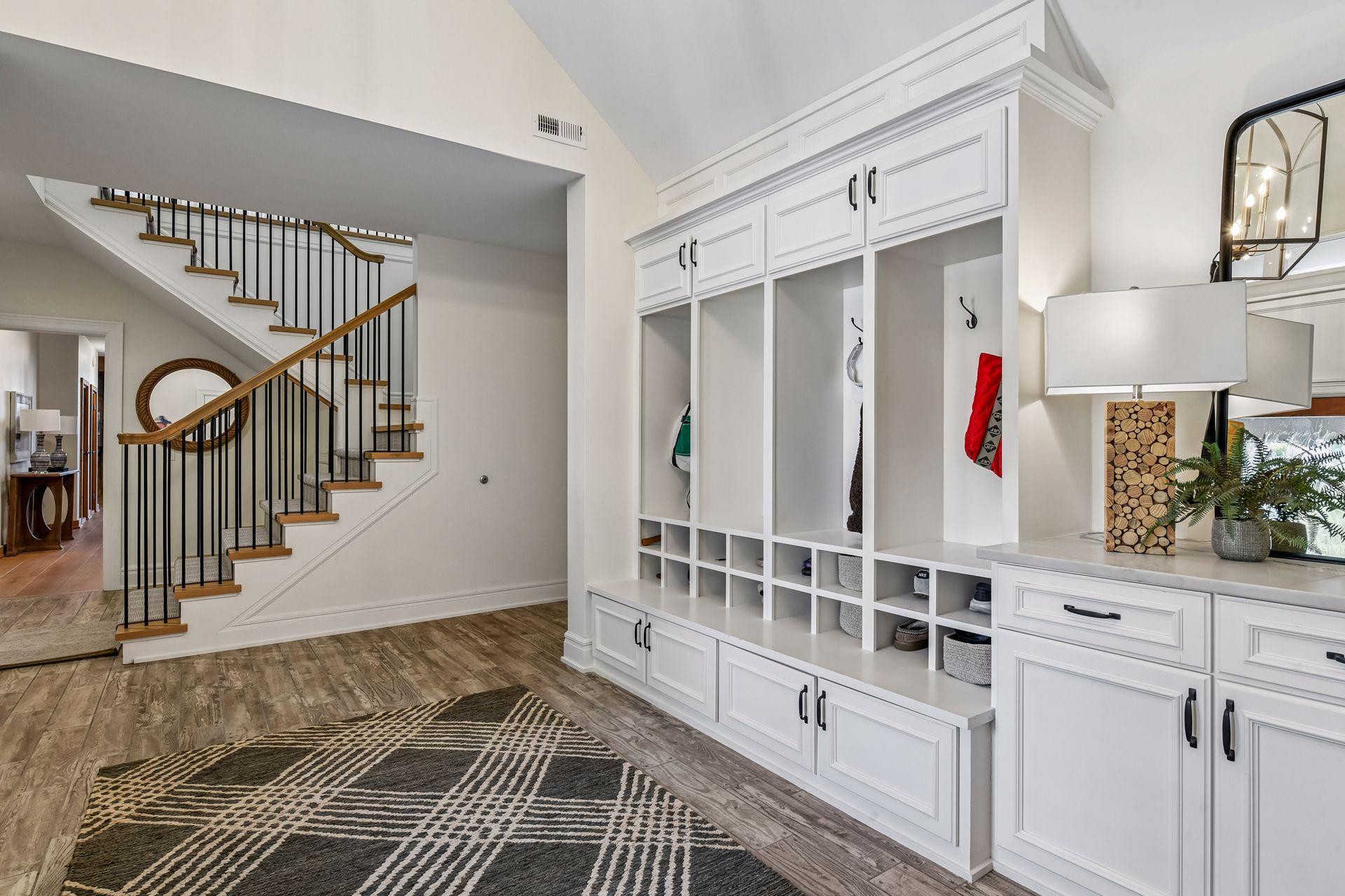 Spacious mudroom, right off of the garage.