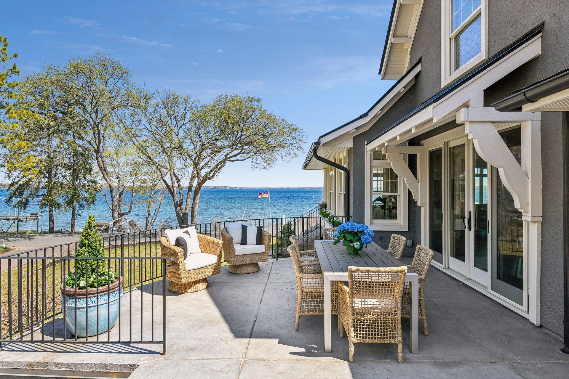 Enjoy your meals outside with a cool breeze off the lake