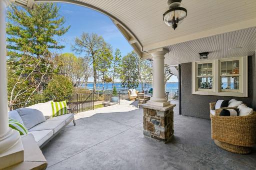 Large patio with elevated views to the lake