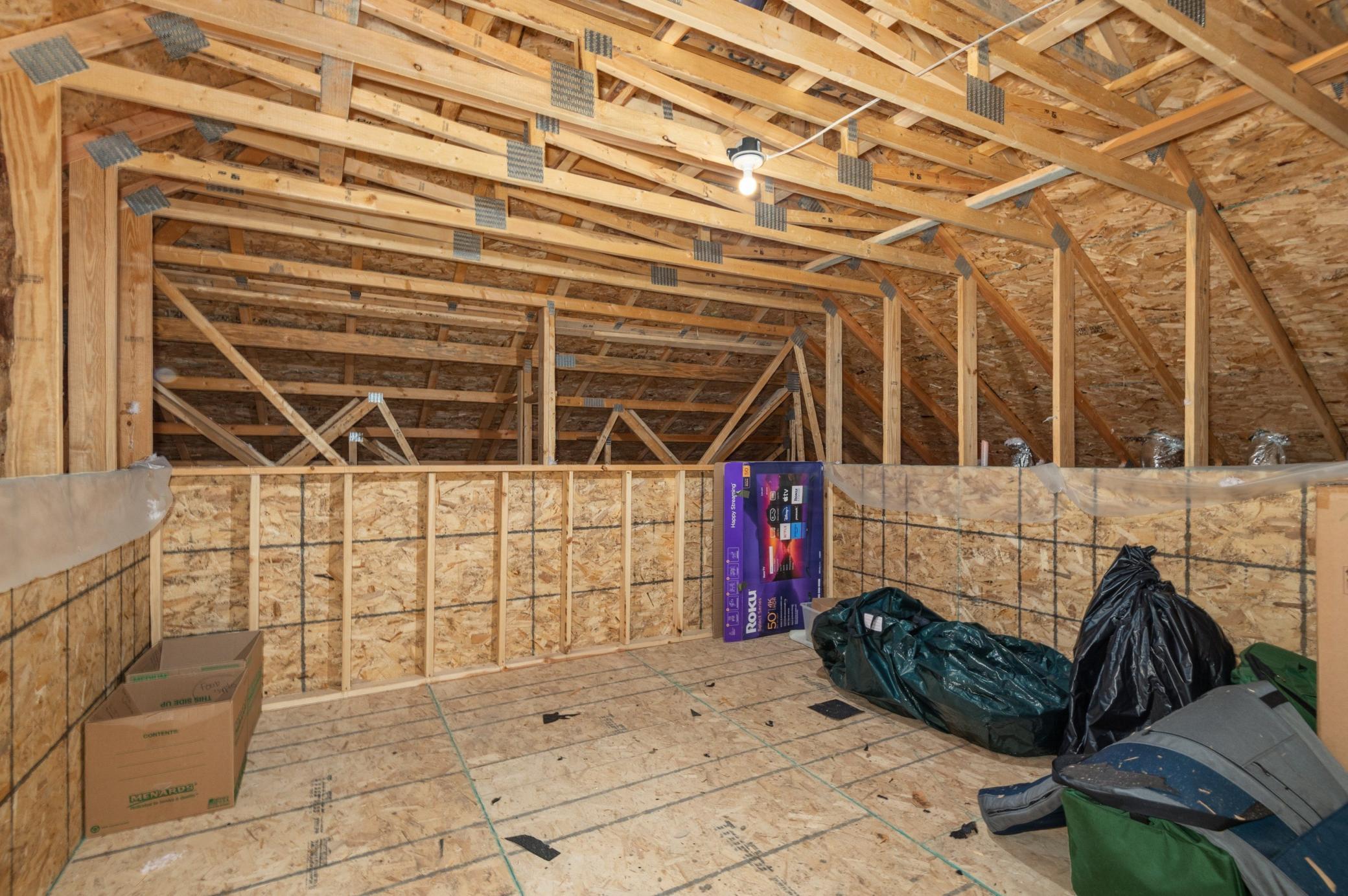 Storage is no problem with this attic above the garage.