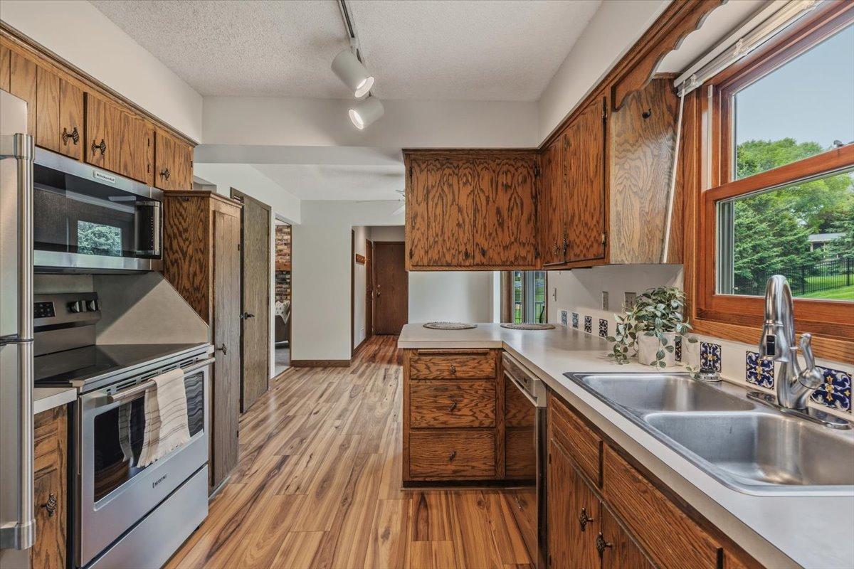 Kitchen with new stainless appliances