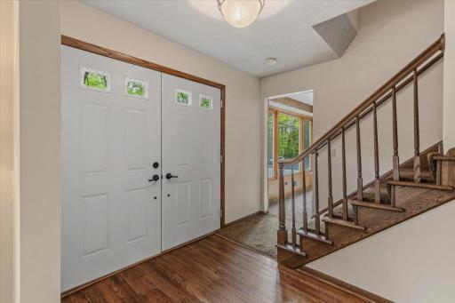 Hardwood floors greet you at the front door entrance