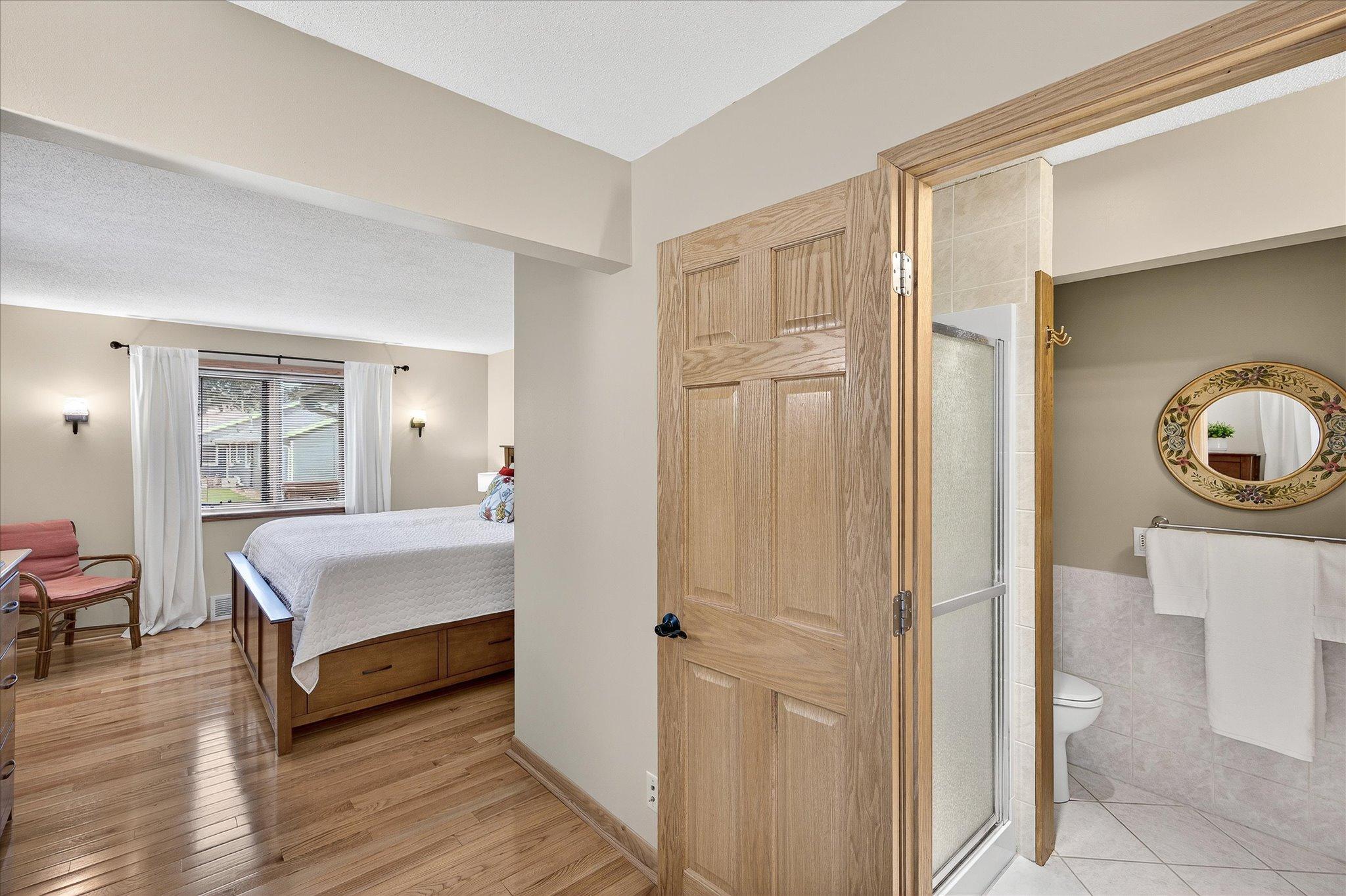 Tucked away from the rest of the house with a 3/4 bathroom.