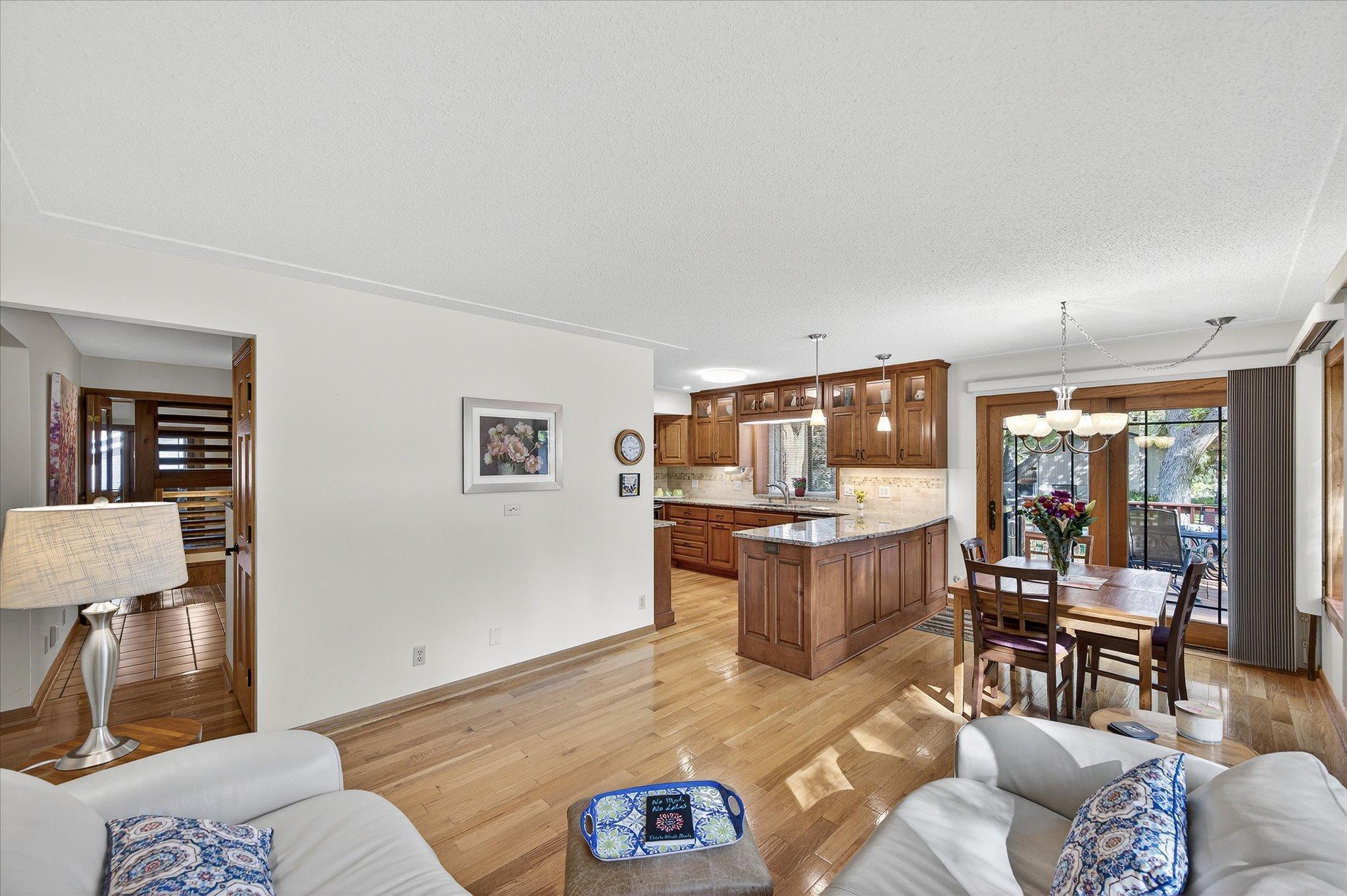 Wind down in the living room. Hardwood floors have just been refinished.
