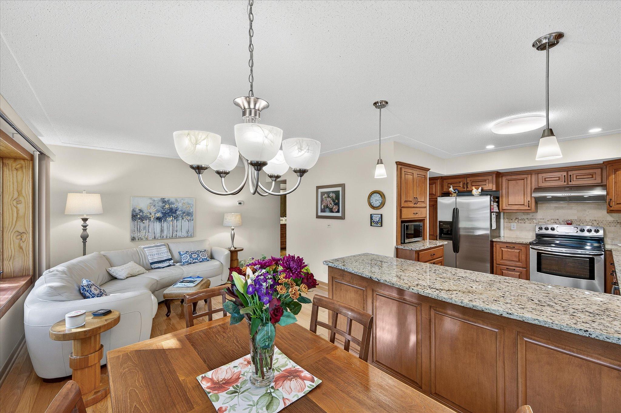Enjoy this space with the convenience of the kitchen, eating area and living room.
