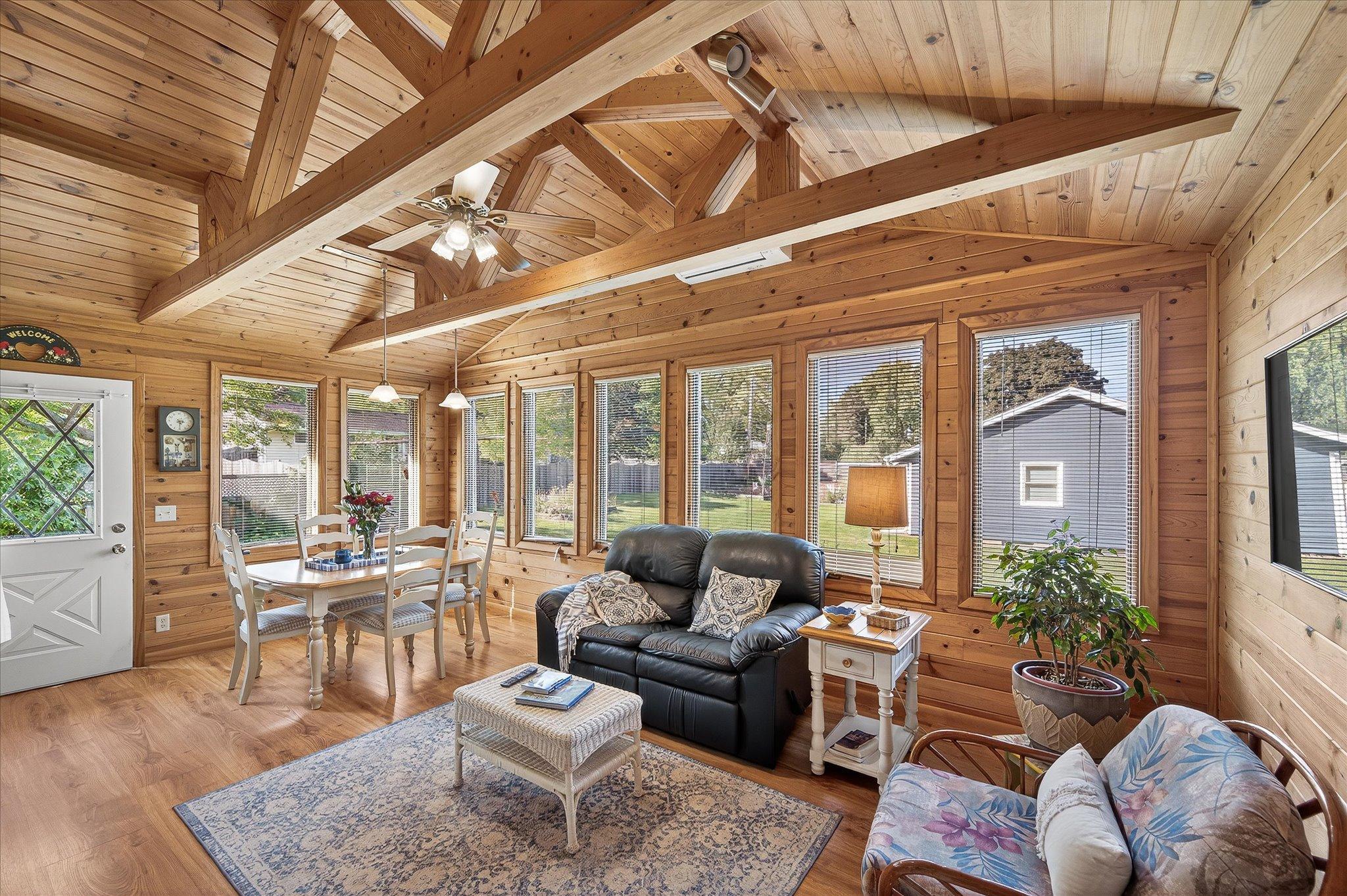 You will love this porch with a mini-split, providing heat and A/C, so you can enjoy the space longer through out the year.