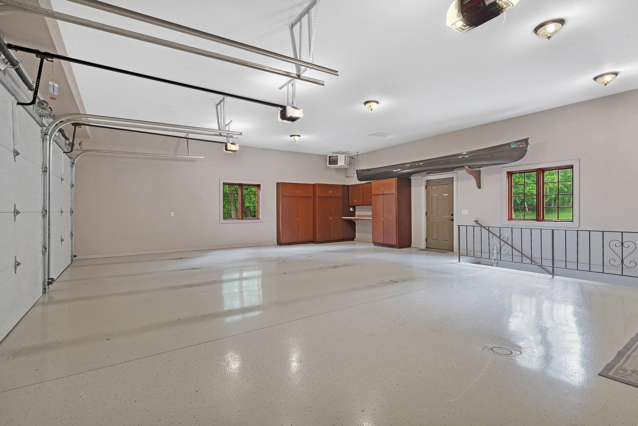 Heated garage with epoxy flooring