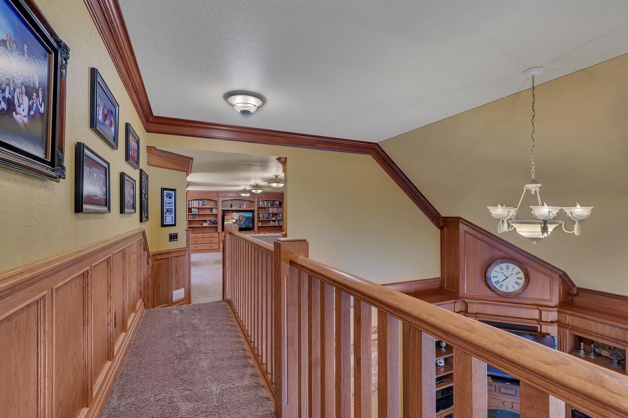Loft hallway to the upper-level family room.