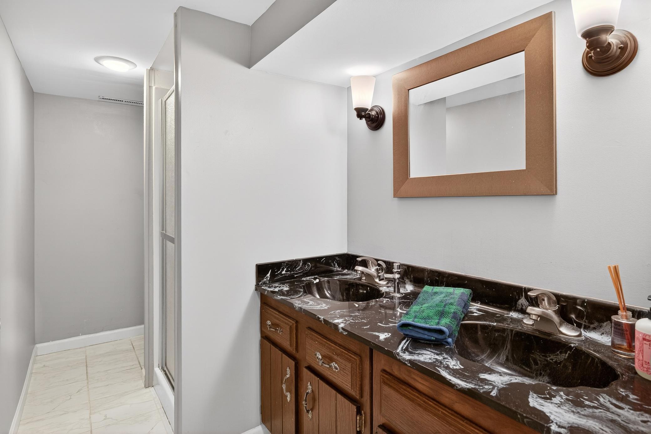 3/4 bath on lower level...