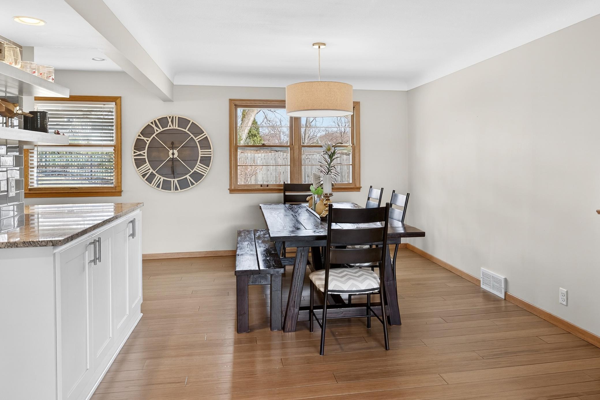 Spacious dining area...