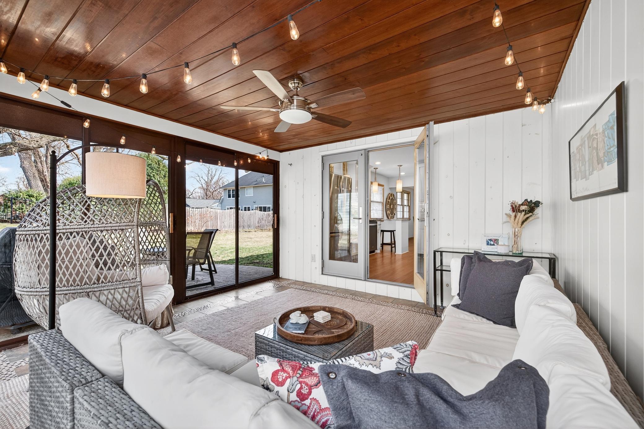 Awesome three season porch just off the kitchen....