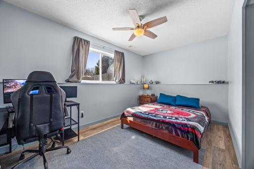 The 3rd bedroom in the lower level overlooks the backyard and was added to the house with the basement remodel in 2021.