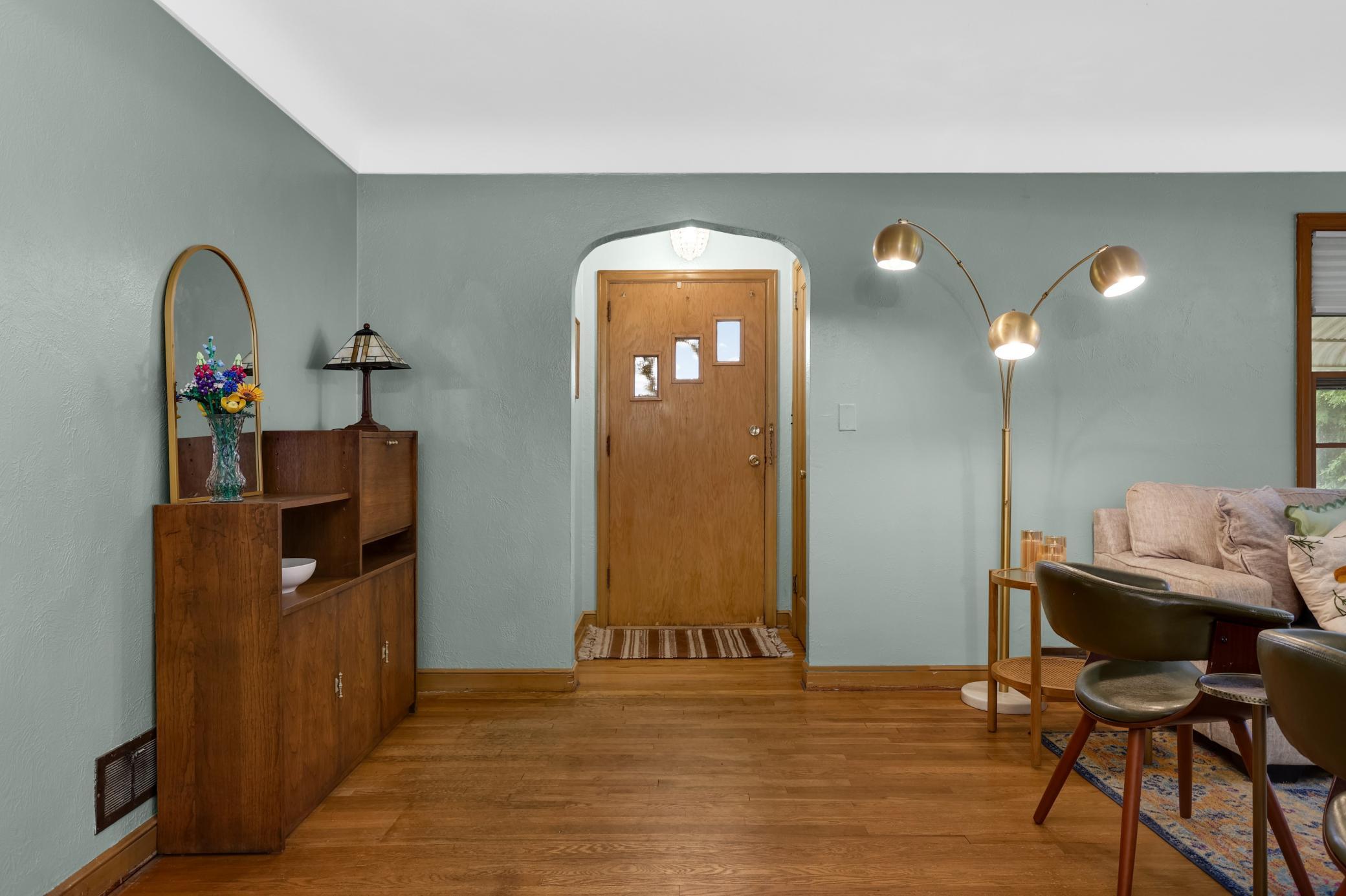 Lovely front entry with closet.
