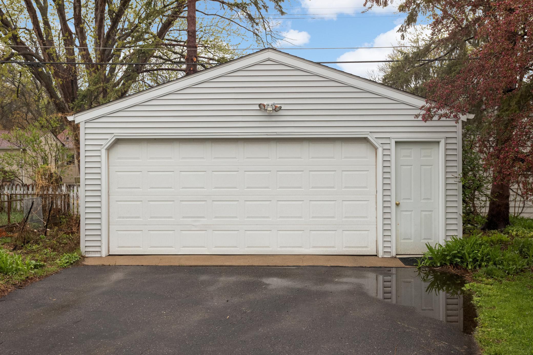 Oversized two car garage for all your gear.