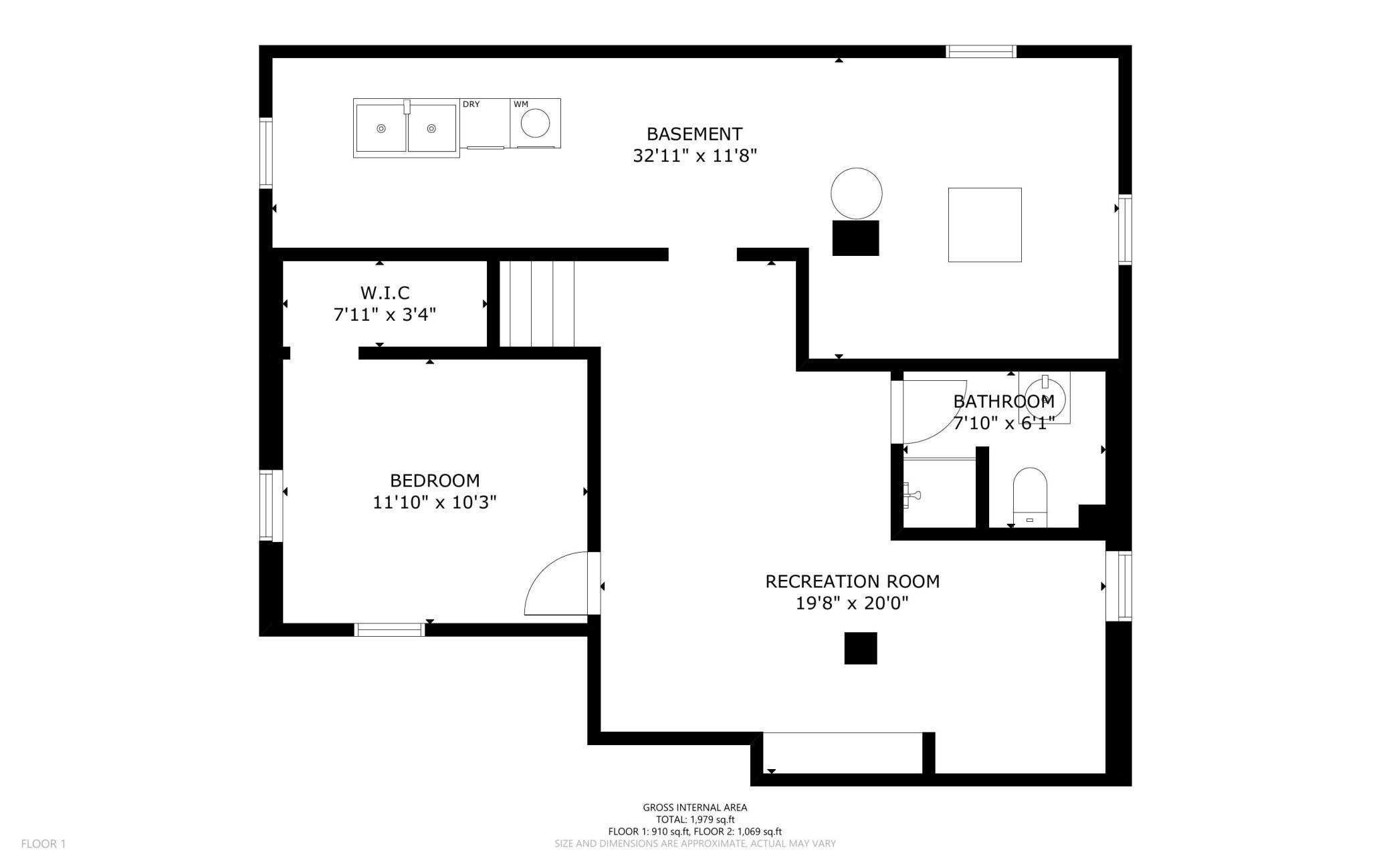 Lower level floor plan