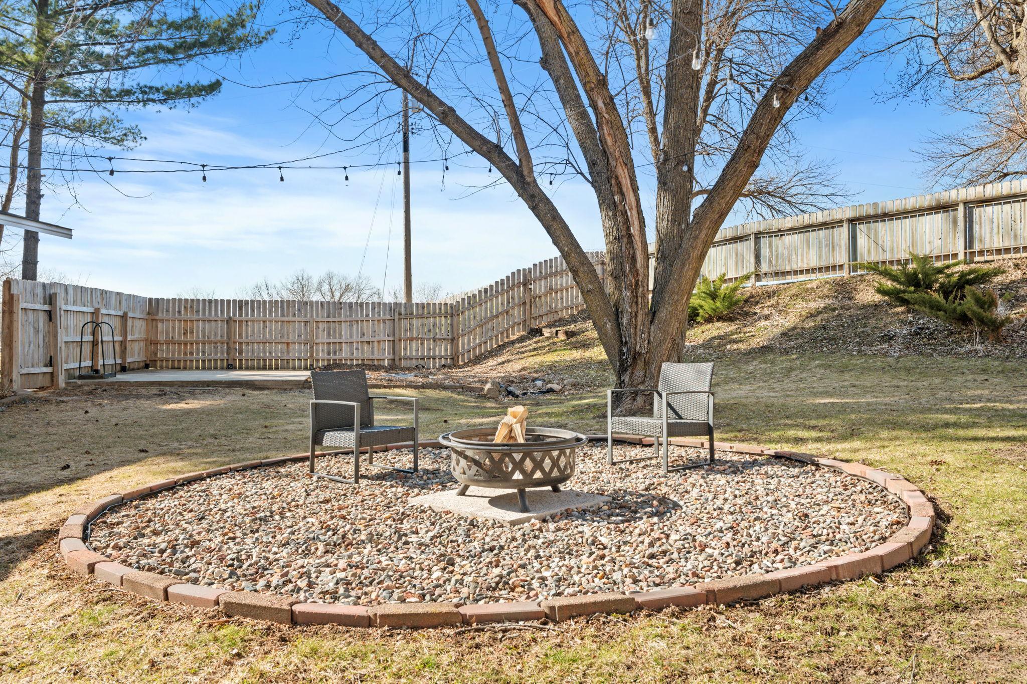 fire pit ready for S'Mores!