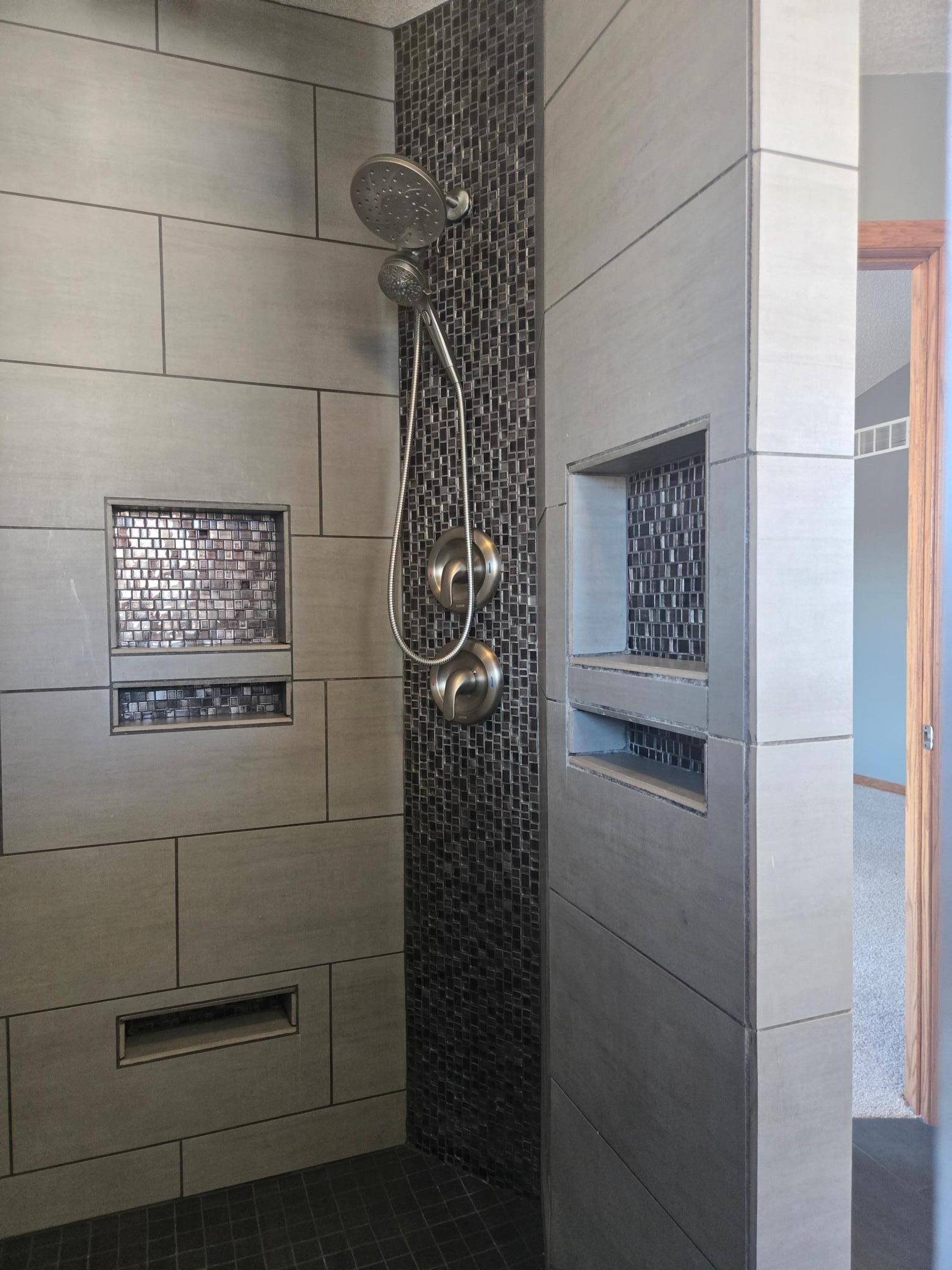 Here is the Owners Suite Private Walk In Shower, Plenty of room for two!