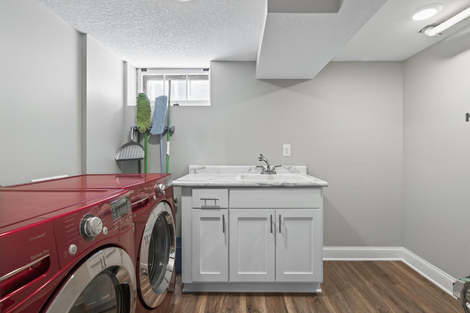 Clean and bright laundry room