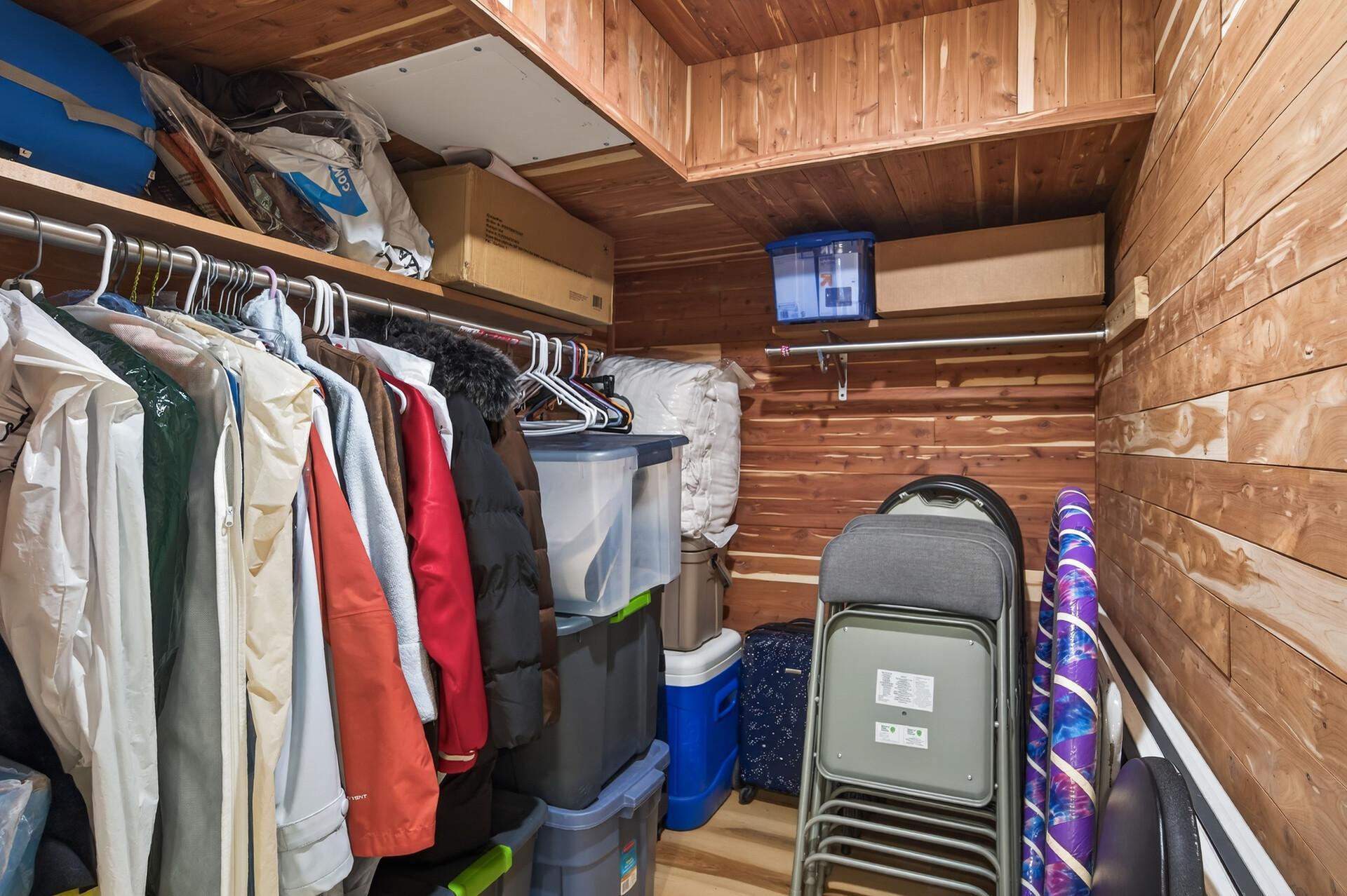 Huge, freshly lined cedar closet