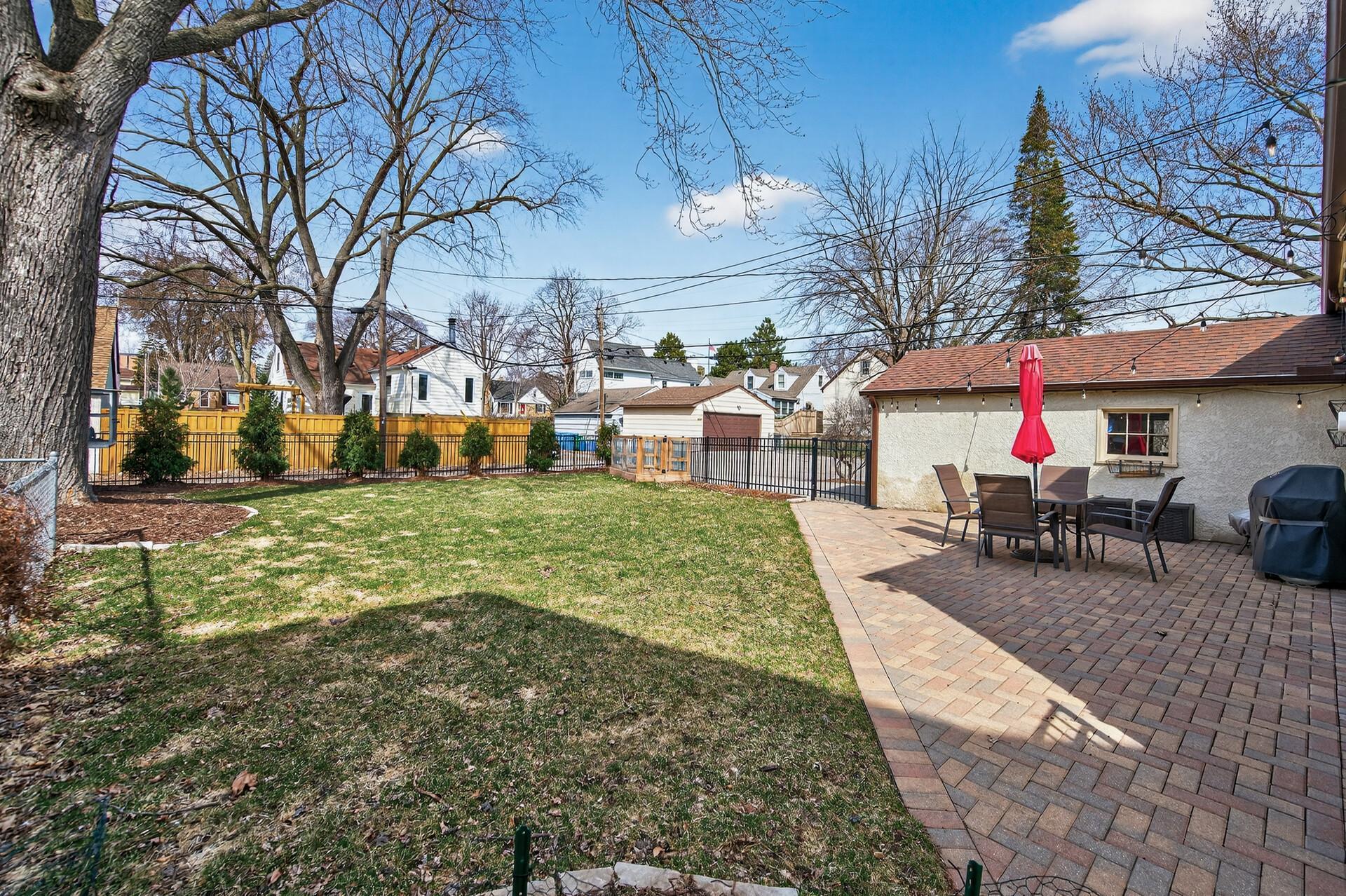 Large fenced backyard