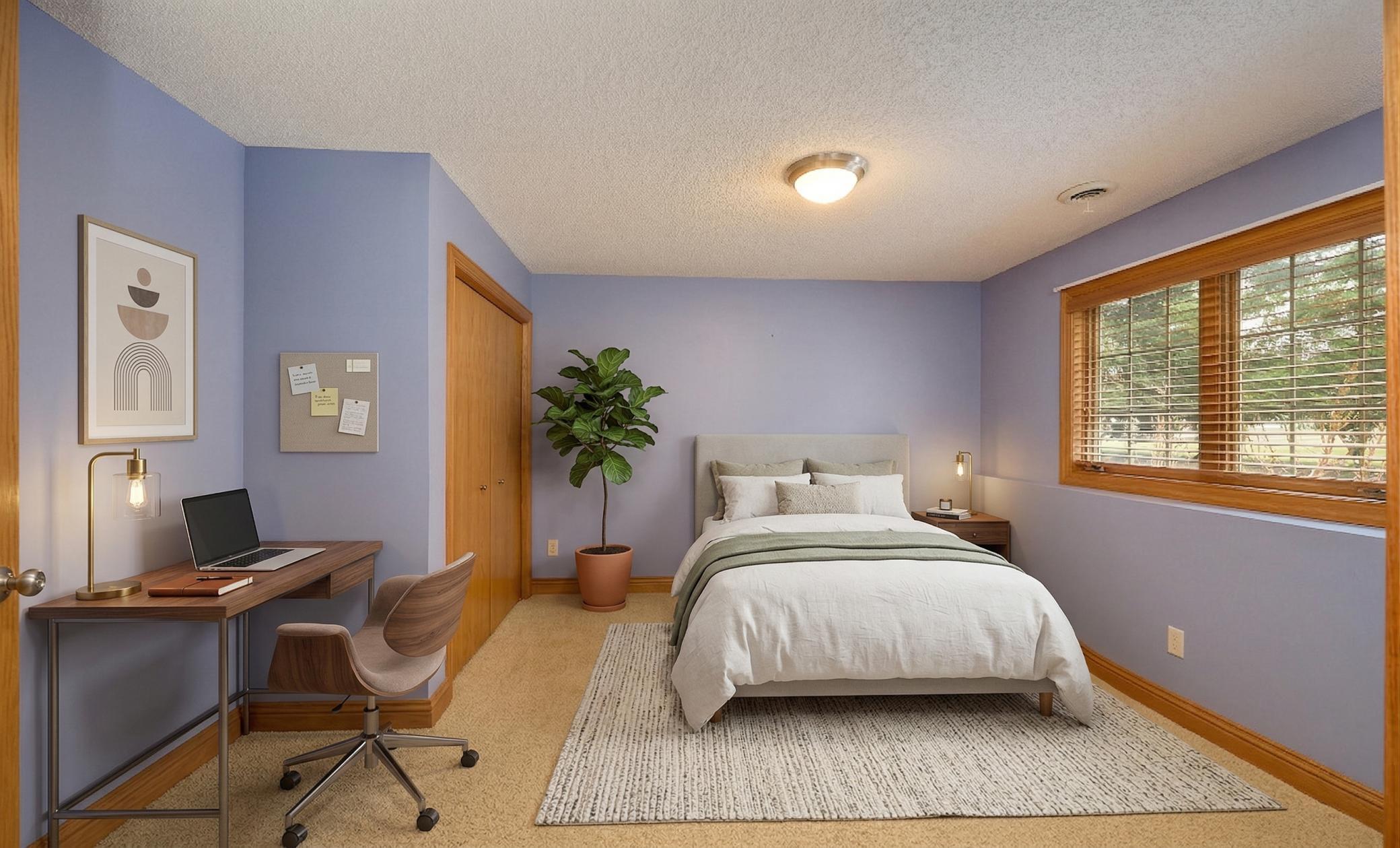 Lower Level Bedroom - Virtually Rendered