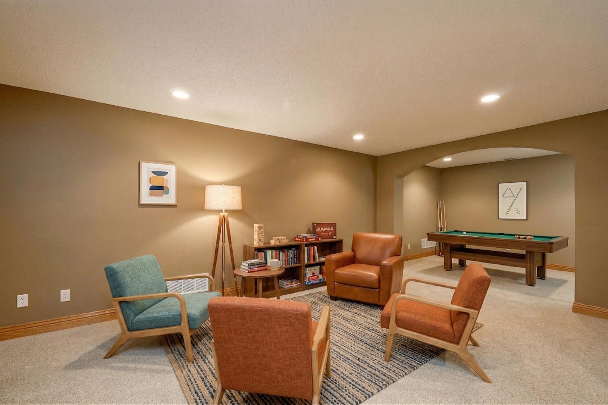 Expanded Lower Level Family Room