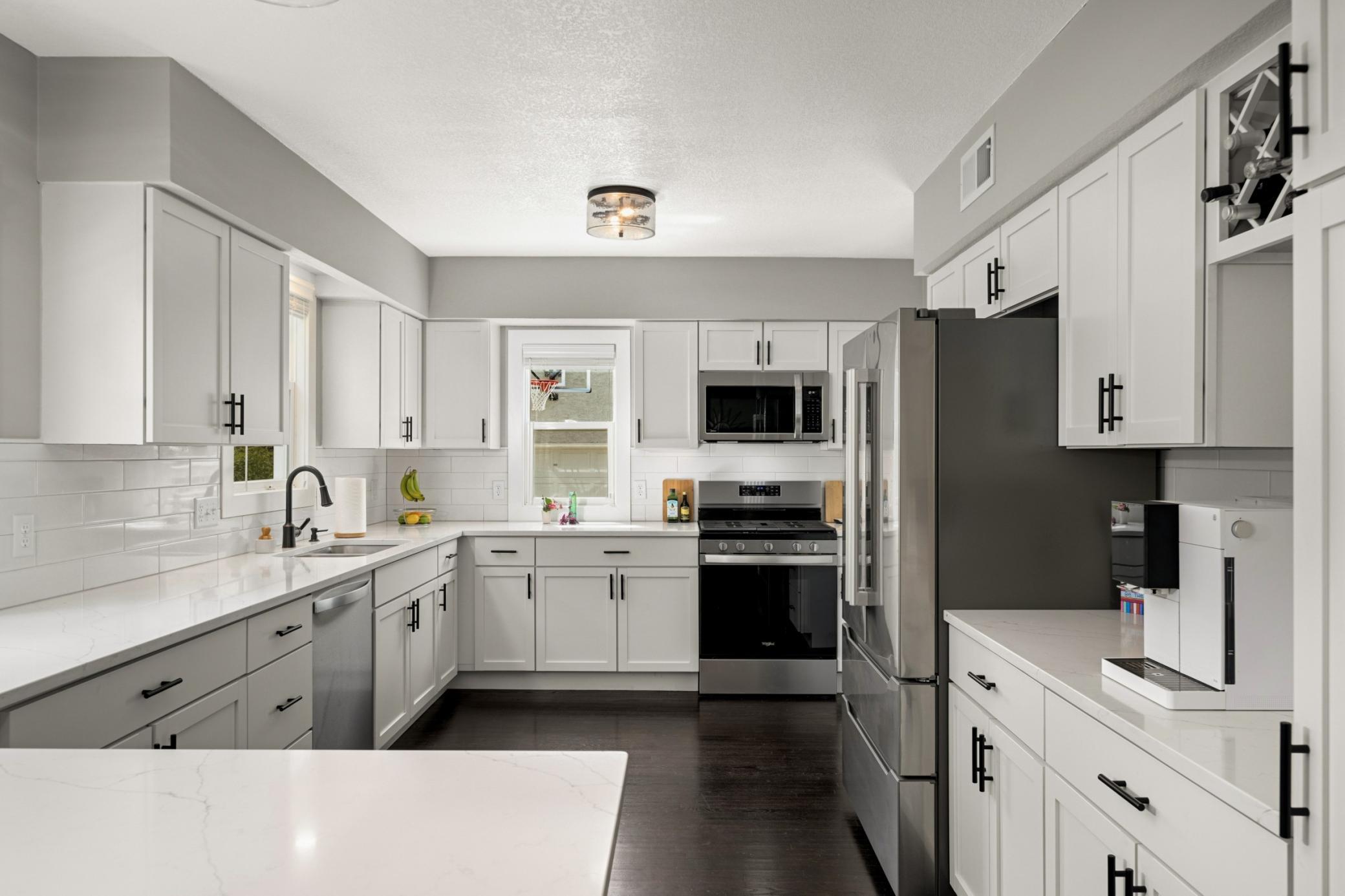 Stainless steel appliances.