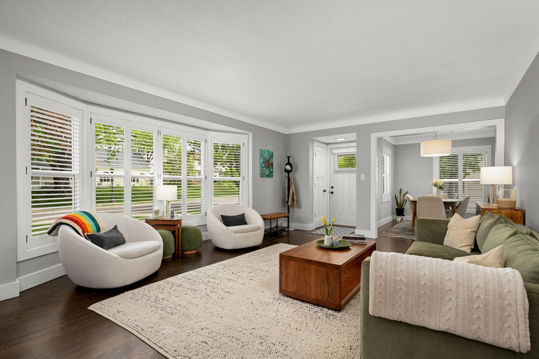Custom shutters and tons of natural light.