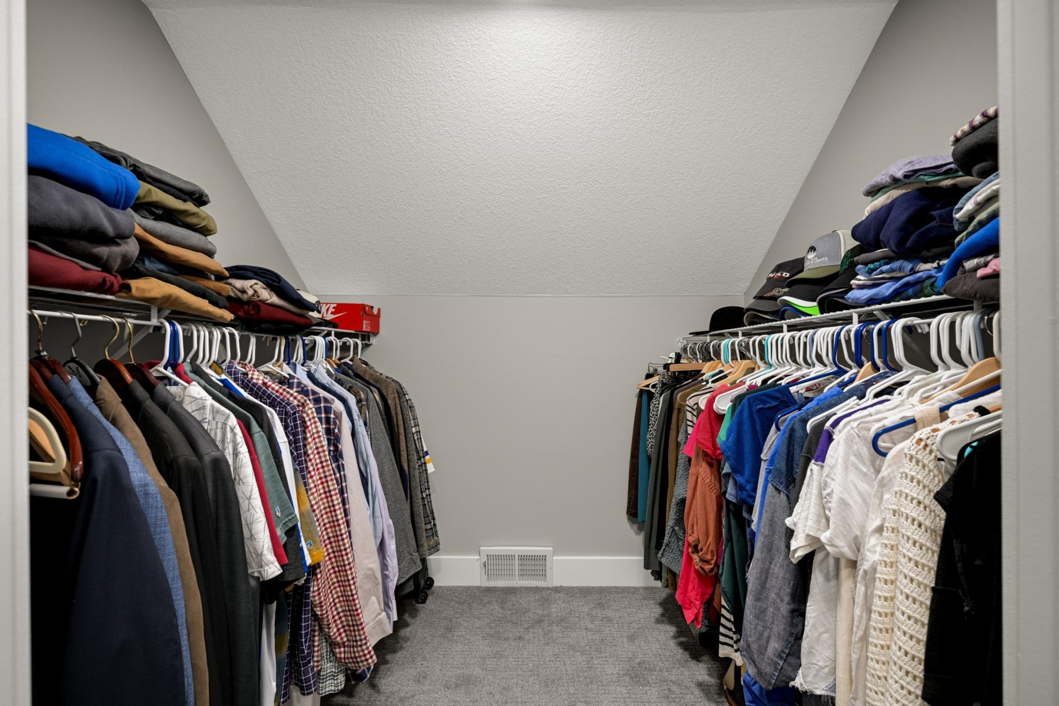 One of two walk in closets in the primary.